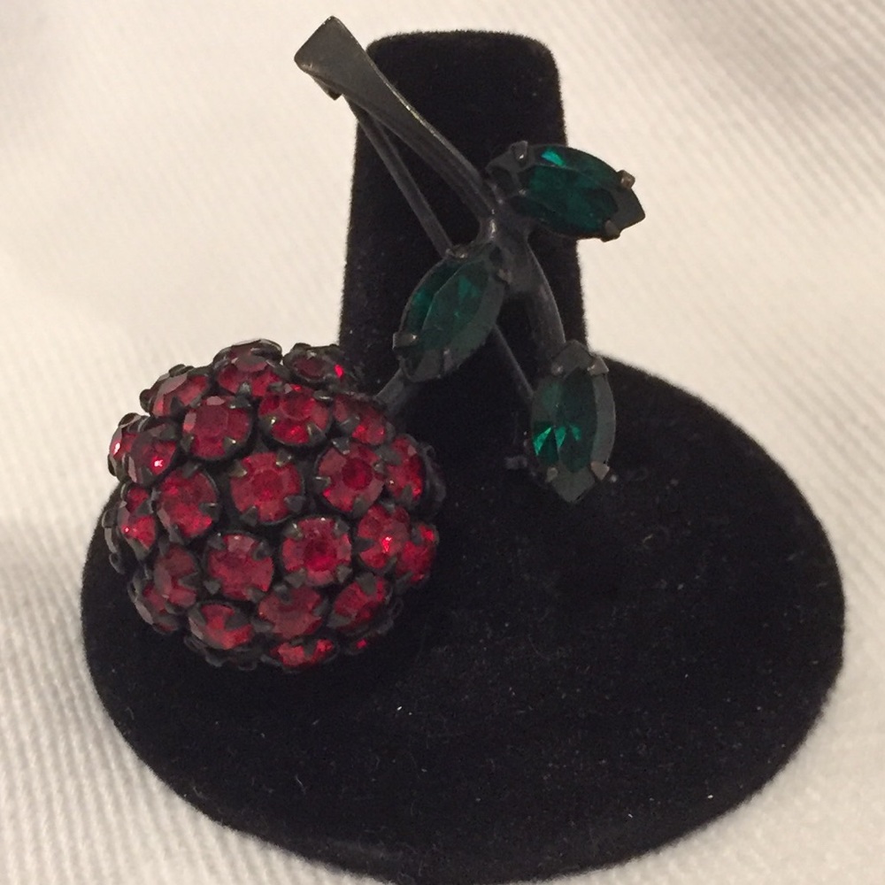 Vintage Joseph Warner Cherry Brooch